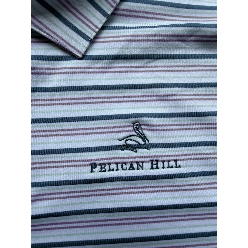 Straight Down Men's Golf Polo Striped Xl - Picture 3 of 7